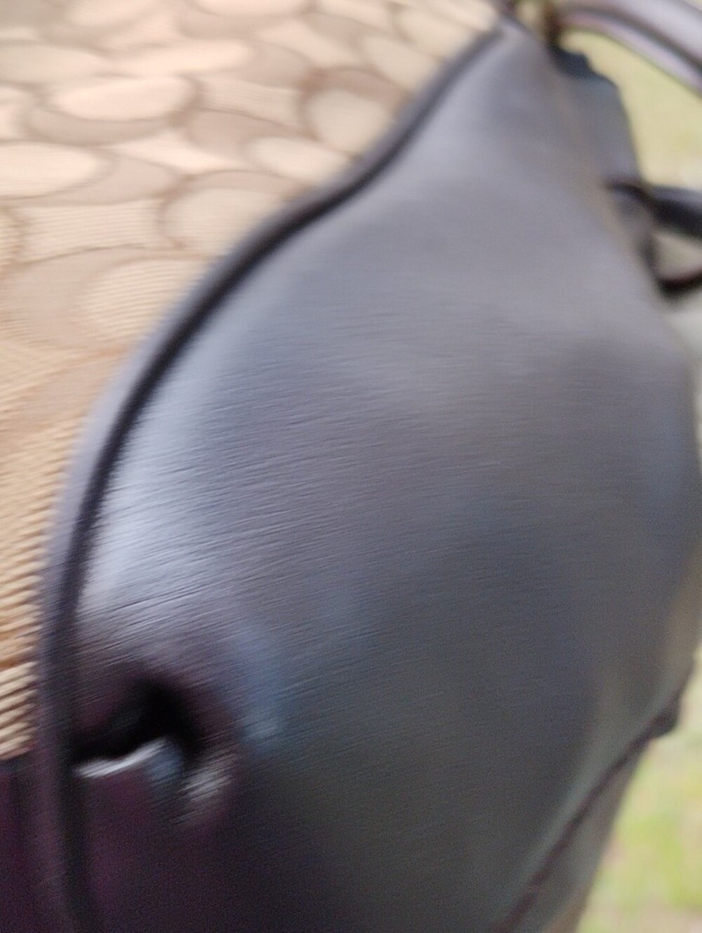 Coach Lexy Tan Signature Canvas Shoulder Bag with Dark Brown Trim. - Picture 10 of 15